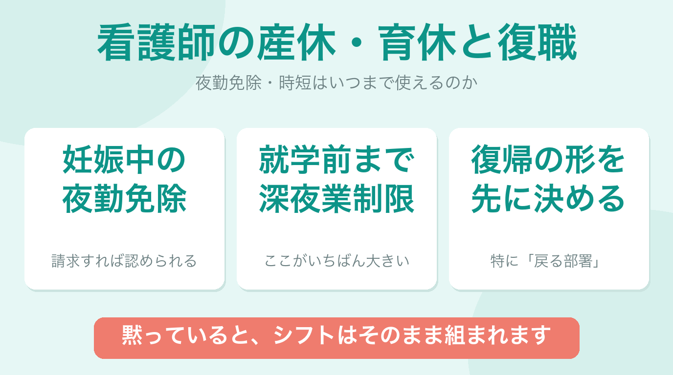 看護師の産休・育休と復職